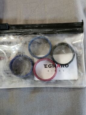 Men’s Colored Silicone Ring Set - Blue, Black, Red